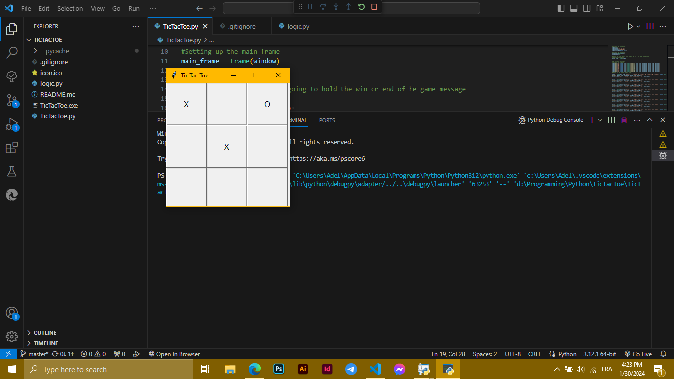 TicTacToe game made with python